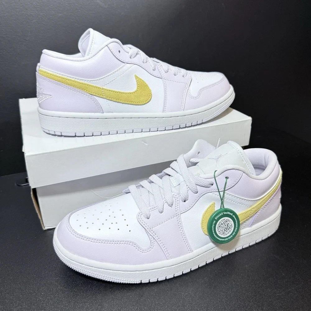 Women's Air Jordan 1 Low Size 10 Shoes Barely Grape Lemon Wash Purple DC0774-501